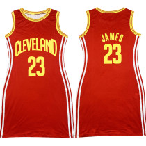 Casual Sleeveless Double-sided Pattern Printed Webbing Basketball Mini Dress