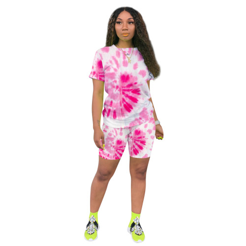 Casual Print Activewear Shorts Set