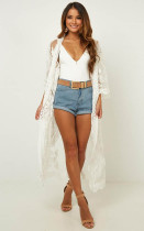 Mesh Embroidered Beach Cardigan