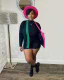 Women's Casual Colorblock Cropped Knit Cardigan Sweaters