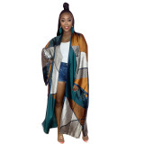 Autumn Long Sleeve Imitation Silk Printed Sun Protection Cape