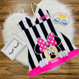 Sexy Loungewear Summer Cartoon Pattern Printed Spaghetti Strap Homewear Dress