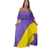 Casual Chiffon Splicing Lined Maxi Dress