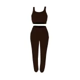 Solid Color Double-layer Sports Vest and Trousers