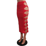 Hollow Knotted Long Beach Skirt
