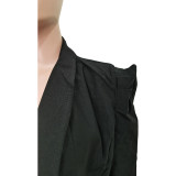 Solid Color Plain Ruched Fashion Blazer