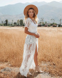Mesh Embroidered Beach Cardigan Dress