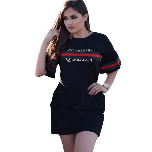 Ribbon Stitching Digital Printing Dress