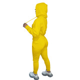 Autumn Winter Thick Drawstring Jogger Two Piece Sweatpants and Hoodie Set