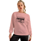 Women Loose Offset Pyrography Sweatshirt