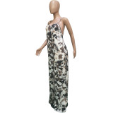 Casual Adjustable Shoulder Straps Wide Swing Jumpsuit