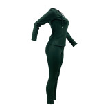 Pure Color Hooded Sportswear 2 PC