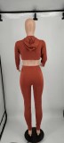 Spring Autumn Printed Sportswear Hoodie Two Piece Pant Set