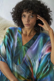 Summer Print V Neck Beach Robe