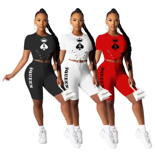 Casual Printed Queen Summer Short Set