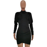 Irregular Lantern Sleeve Club Dress