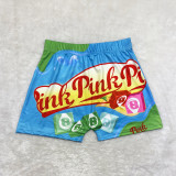 Solid Color Printed Skinny Yoga Shorts