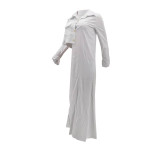 White Button Up Suit Collar Asymmetrical Shirt
