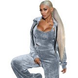 Valerie 3 Piece Velour Pant Set
