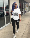 Fashion Casual Graphic Print Short Sleeve Two Piece Women Tracksuit Set