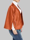 Brown PU Leather Fake 2 Pcs Set