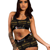 Sexy Pattern Printed Shorts Set Yoga Swimsuit Pants Set