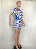 Casual Print Letter Shorts Set