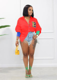 Letter Embroidered Shirt Top