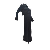 Black Button Up Suit Collar Asymmetrical Shirt