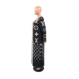 Soft Elegant Printed Cardigan Long Sleeve Woolen Outer