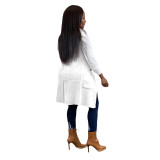 Winter Fall Tops Knitted Breasted Patch Pocket Cardigan Vest