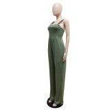 Women Solid Sling Pocket Straight Leg Jumpsuit