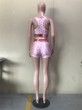 Casual Print Vest and Short