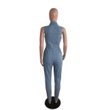 Denim Sleeveless One Piece Jumpsuits Women 2021