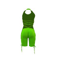 Solid Color Backless Hollow Sexy Romper