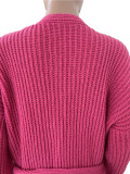 Tassel Trim Open Front Chunky Knit Longline Cardigan