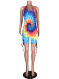 Casual Tie-dye Bandage Halter Jumpsuit