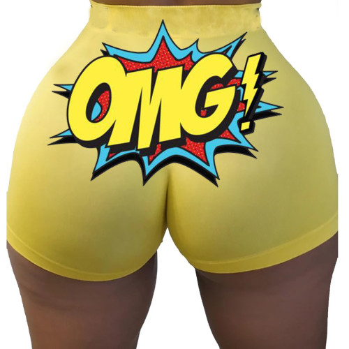 Women Pattern Printed Yoga Shorts