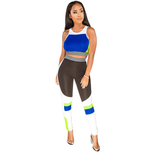 Casual Sports Crop Vest Top and Pant