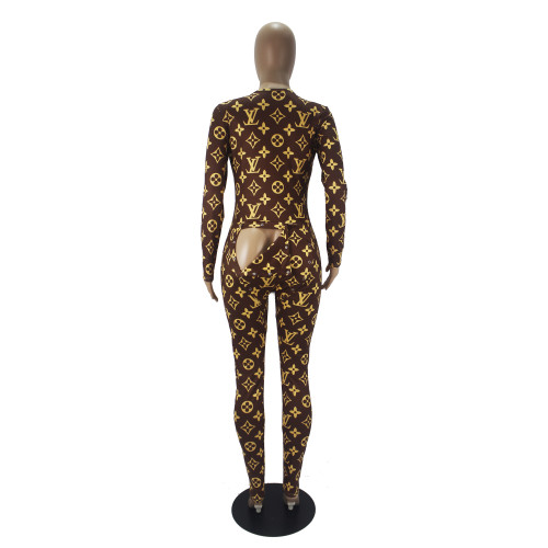 Casual Pattern Printed Home Jumpsuit