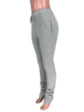 Casual Sports Drawstring Pants with Pockets