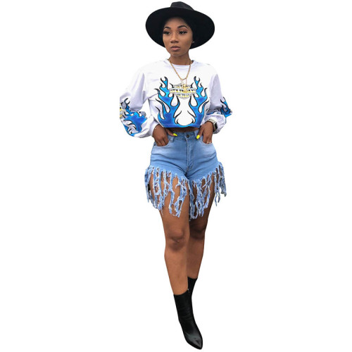 Casual Printed Long Sleeve Sweatshirt