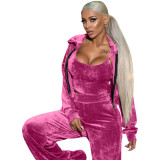 Valerie 3 Piece Velour Pant Set