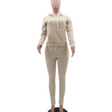 Women's Tracksuit Outfit Autumn and Winter Hooded Sweatshirt Two-Piece Sports Suit Comfy Hoodie Tops and Pant Set