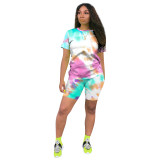 Casual Print Activewear Shorts Set