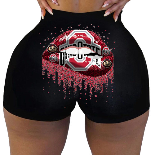 Sexy Ladies Low Waist Graphic Printed Yoga Shorts