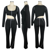 Casual Thread Pit Irregular Two Piece Set