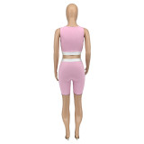 Threaded Women Vest Two Piece Set