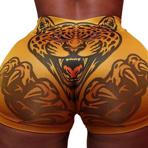 Women's Tight Shorts Pattern Printed Yoga Pants