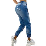Trendy Alphabet Monkey Skinny Jeans